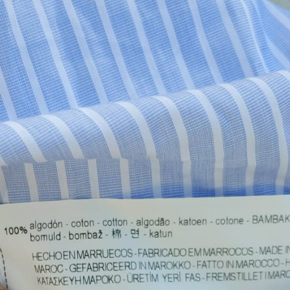 NWT Zara Trafaluc Striped Oversized Asymmetric Hem 100% Cotton Shirt. M - Picture 3 of 3